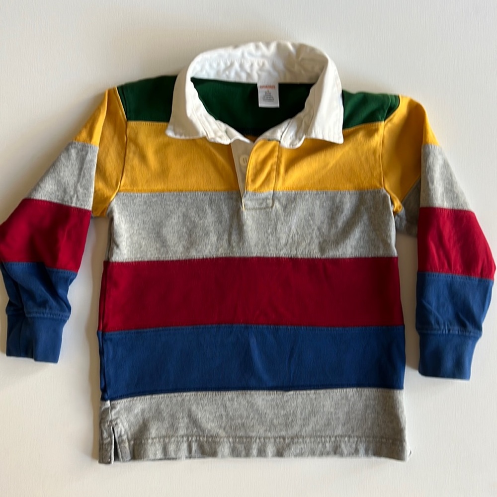 Gymboree multicolor rugby long sleeve shirt size 5 EUC